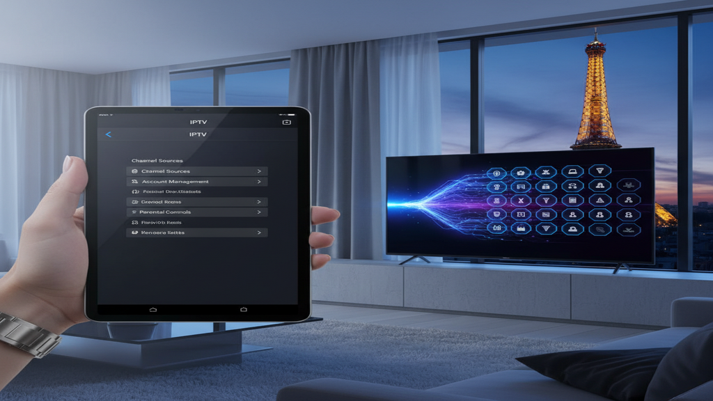 Illustration montrant comment ajouter une liste de chaînes IPTV sur une application Smart TV.