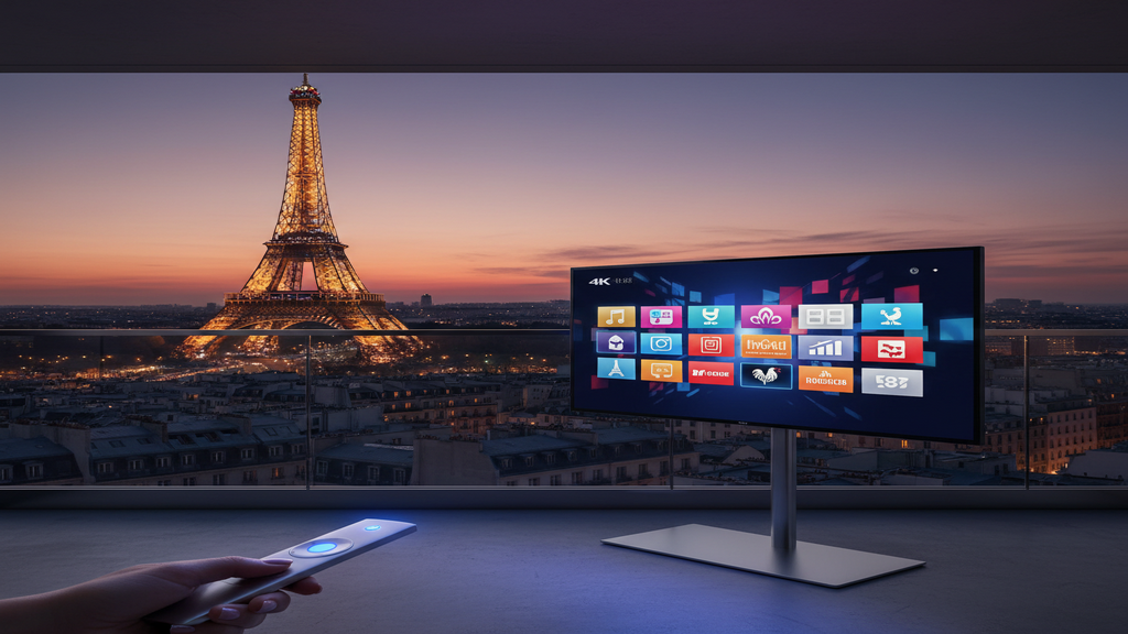 Un écran de Smart TV affichant une interface pour choisir un abonnement IPTV.